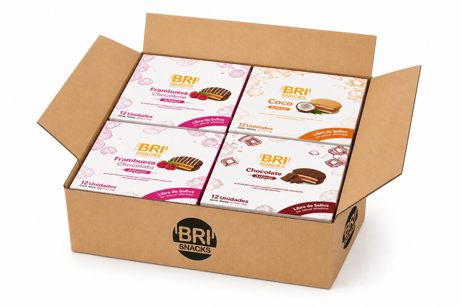Pack 4 cajas Alfajores display de 12 unidades
